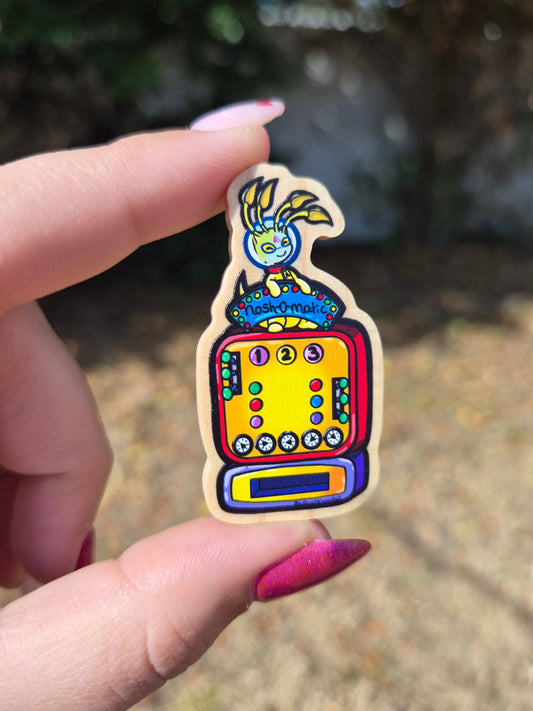 Alien Vending Machine Virtual Pet 2" Wooden Pin