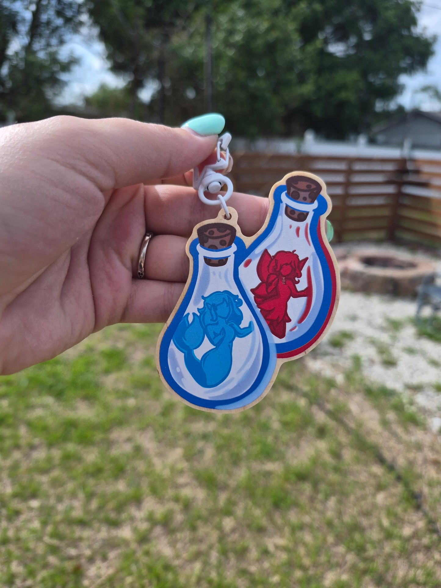 Bottled Faeries Virtual Pet 3" Wooden Charm