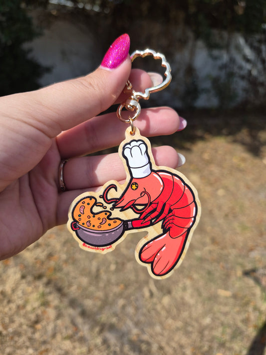 Shrimp Fried Rice 3" Wooden Charm