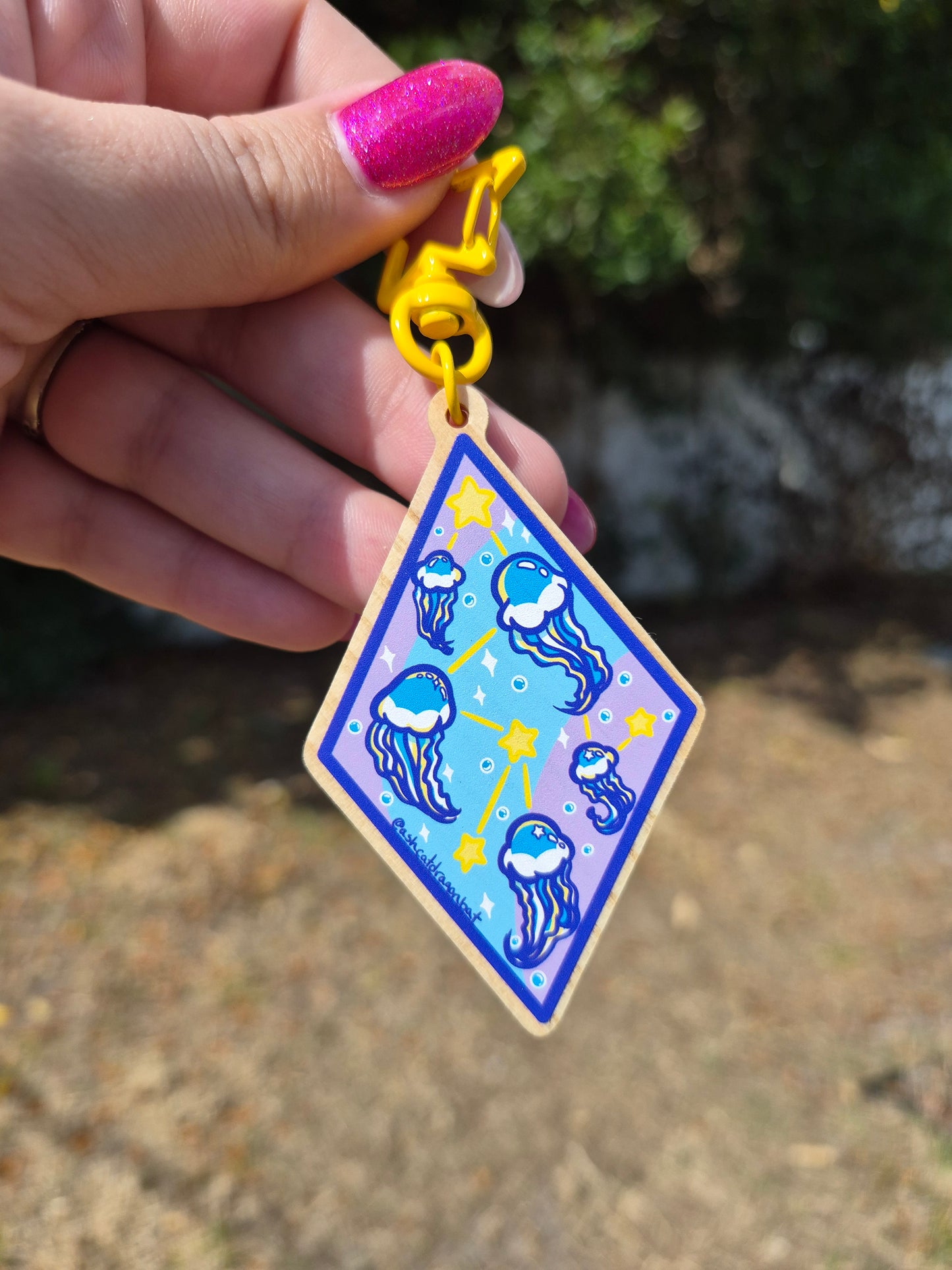 Jellyfish 3" Wooden Charm