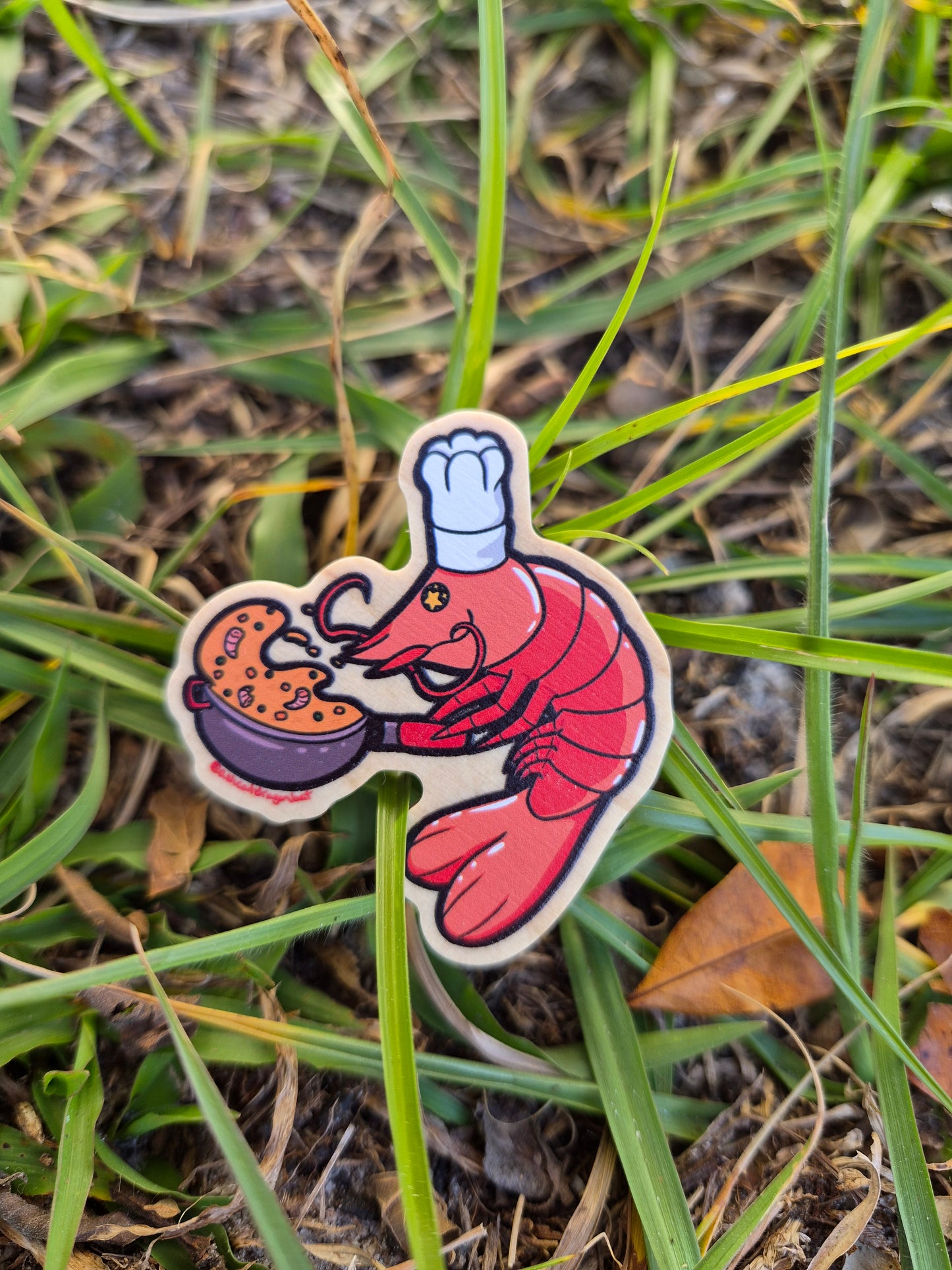 Shrimp Fried Rice 2" Wooden Pin