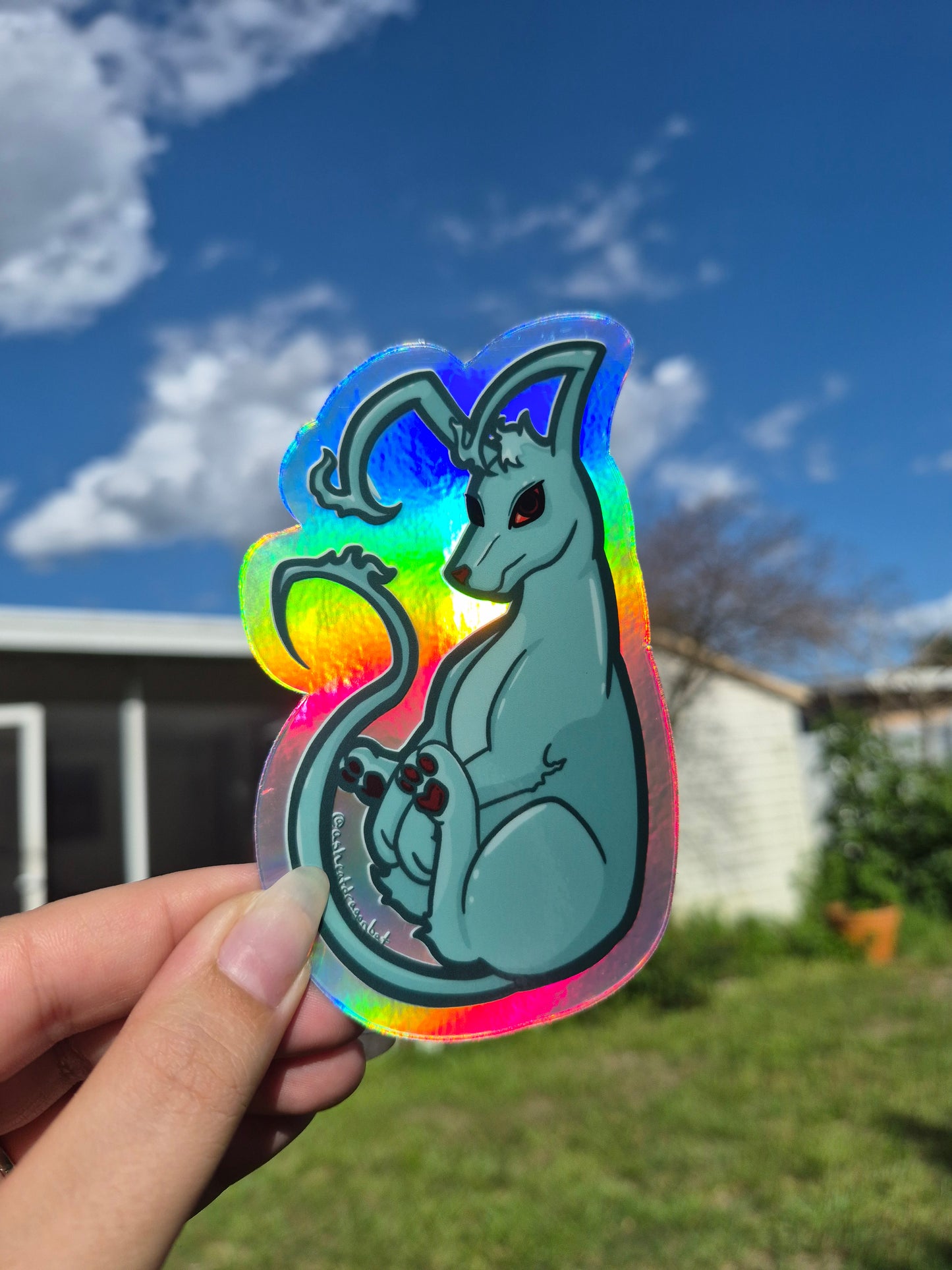 Ghost Gelert Virtual Pet 4.5" Holographic Sticker
