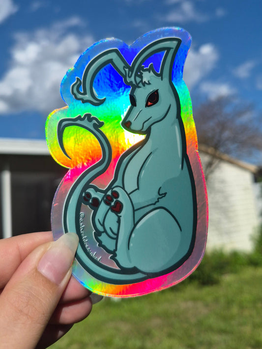 Ghost Gelert Virtual Pet 4.5" Holographic Sticker