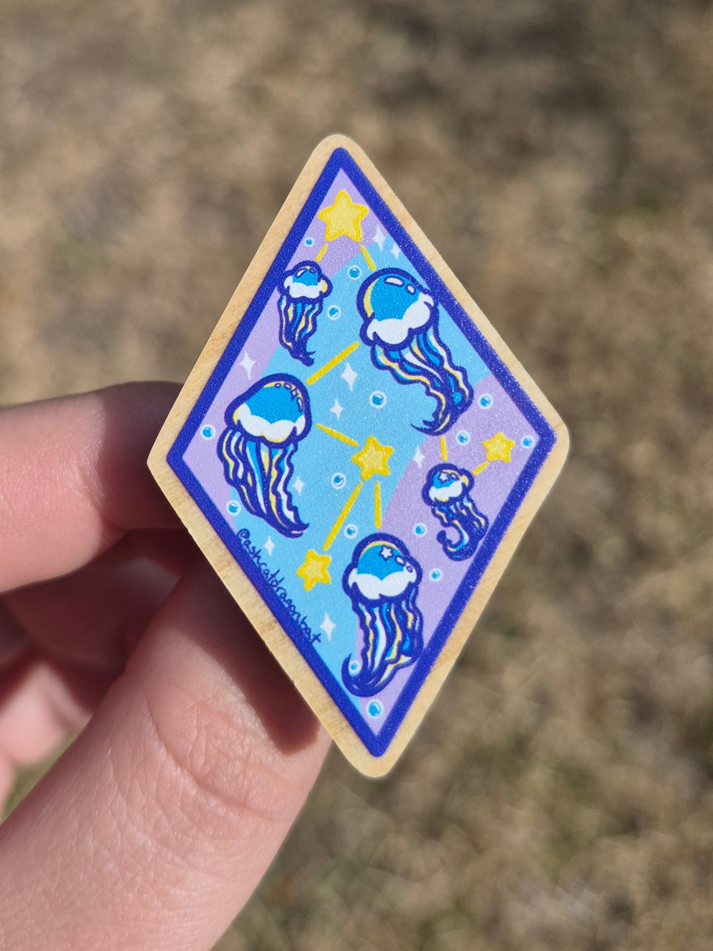Jellyfish 2" Wooden Pin