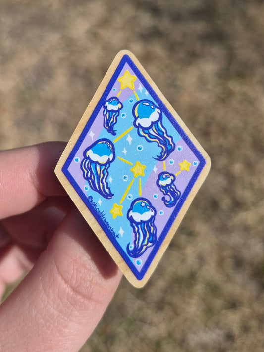 Jellyfish 2" Wooden Pin