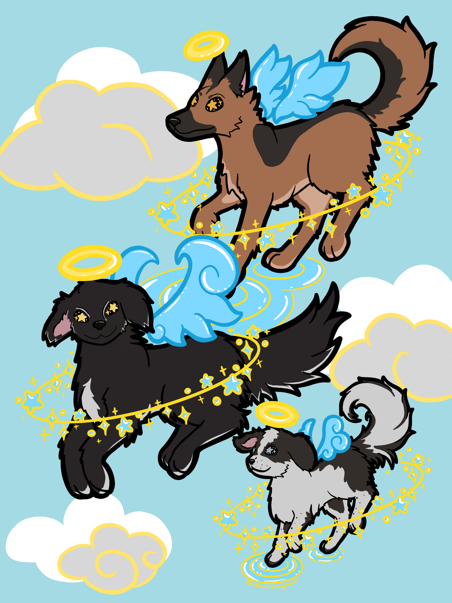 Dogs in Heaven 11x14 Matte Art Print