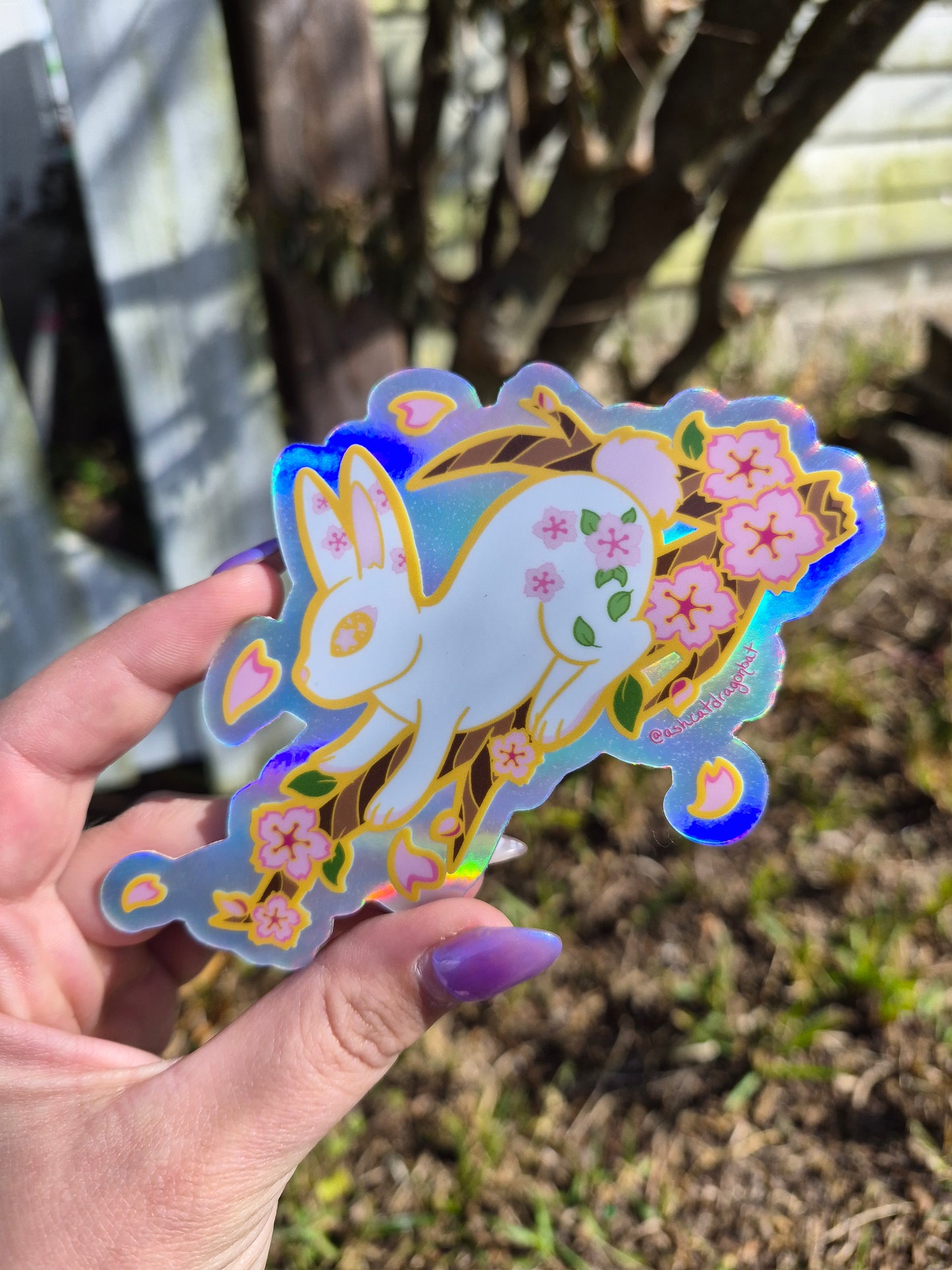 Sakura Bunny 5" Holographic Sticker
