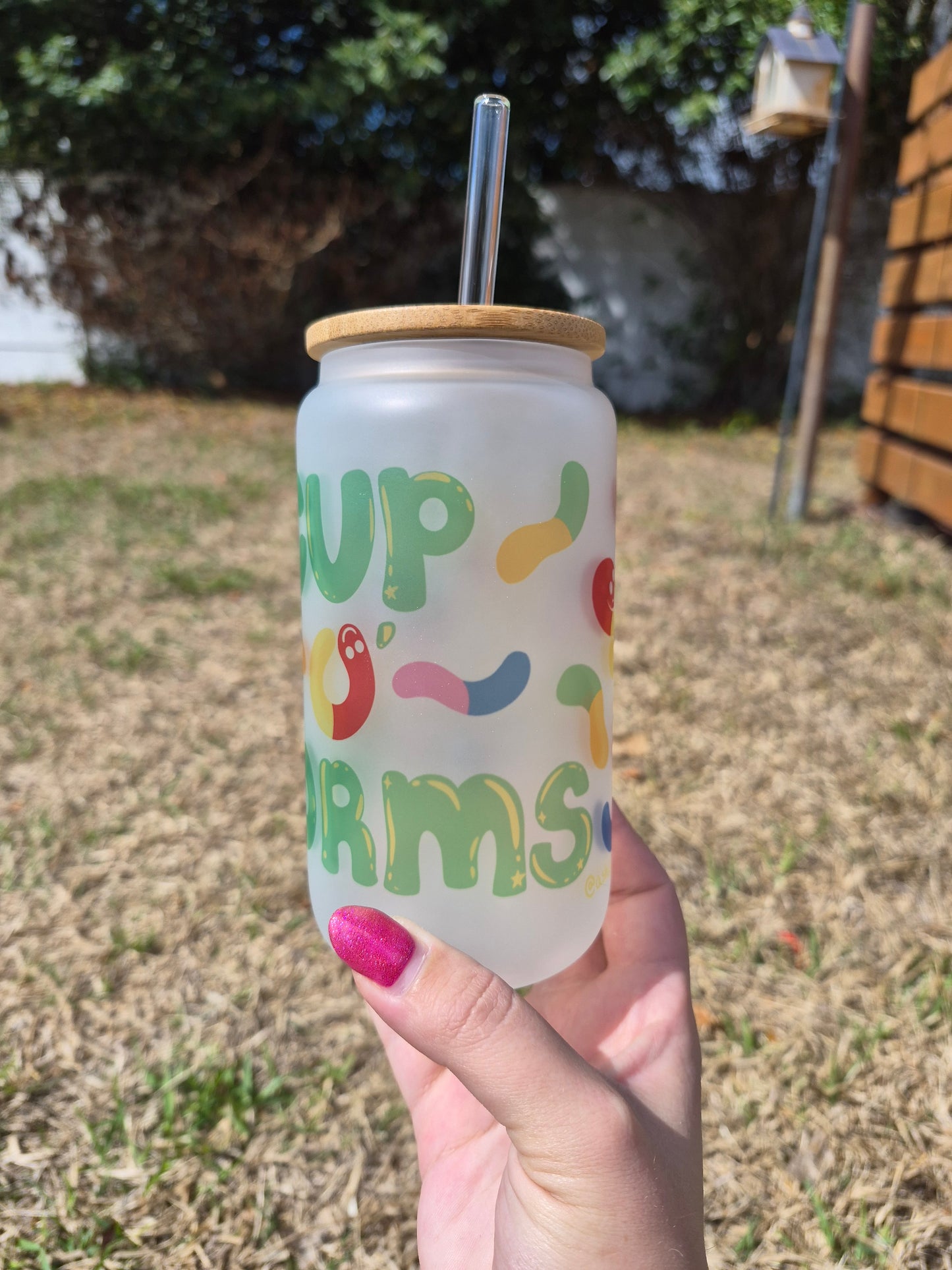 Cup O' Worms 16oz Glass Can