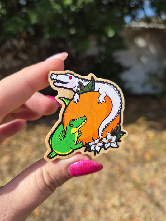 Gator Friends 2" Wooden Pin