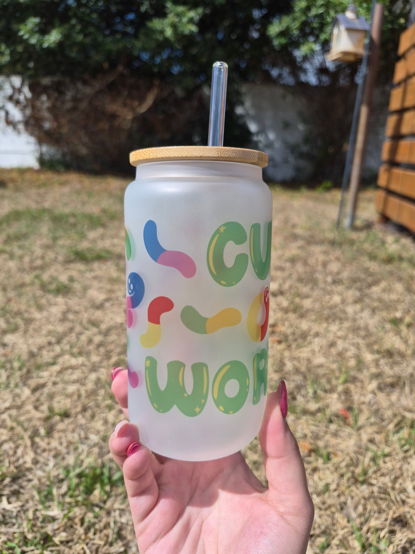Cup O' Worms 16oz Glass Can