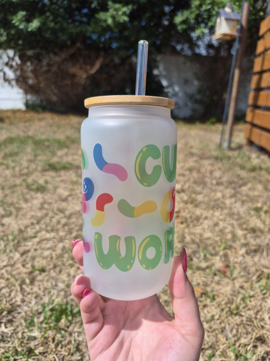 Cup O' Worms 16oz Glass Can