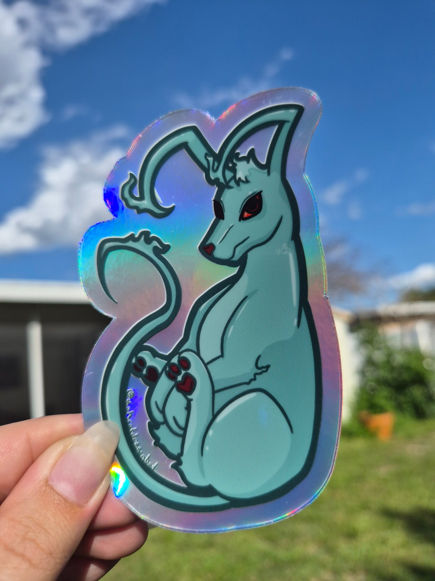 Ghost Gelert Virtual Pet 4.5" Holographic Sticker