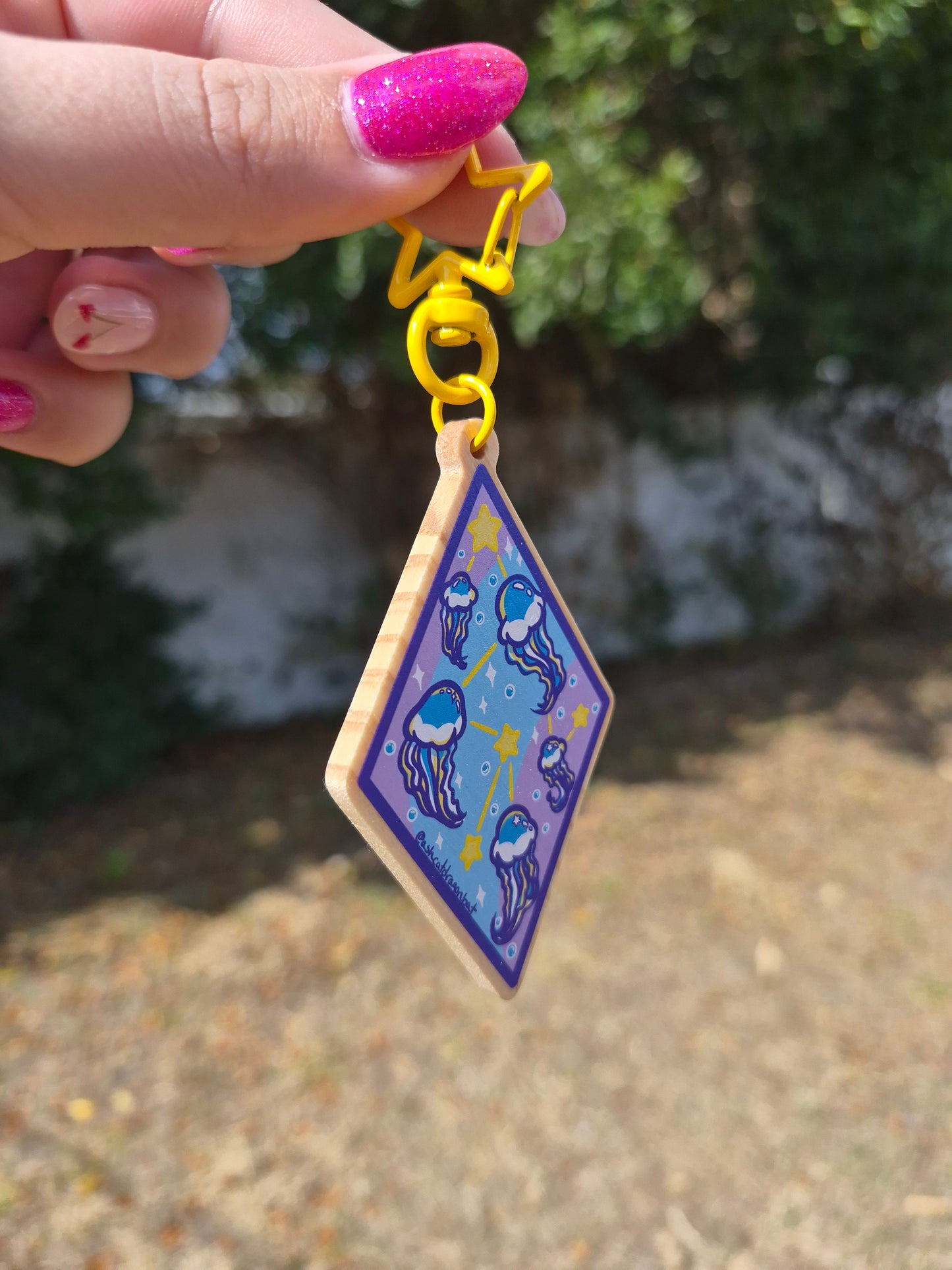 Jellyfish 3" Wooden Charm