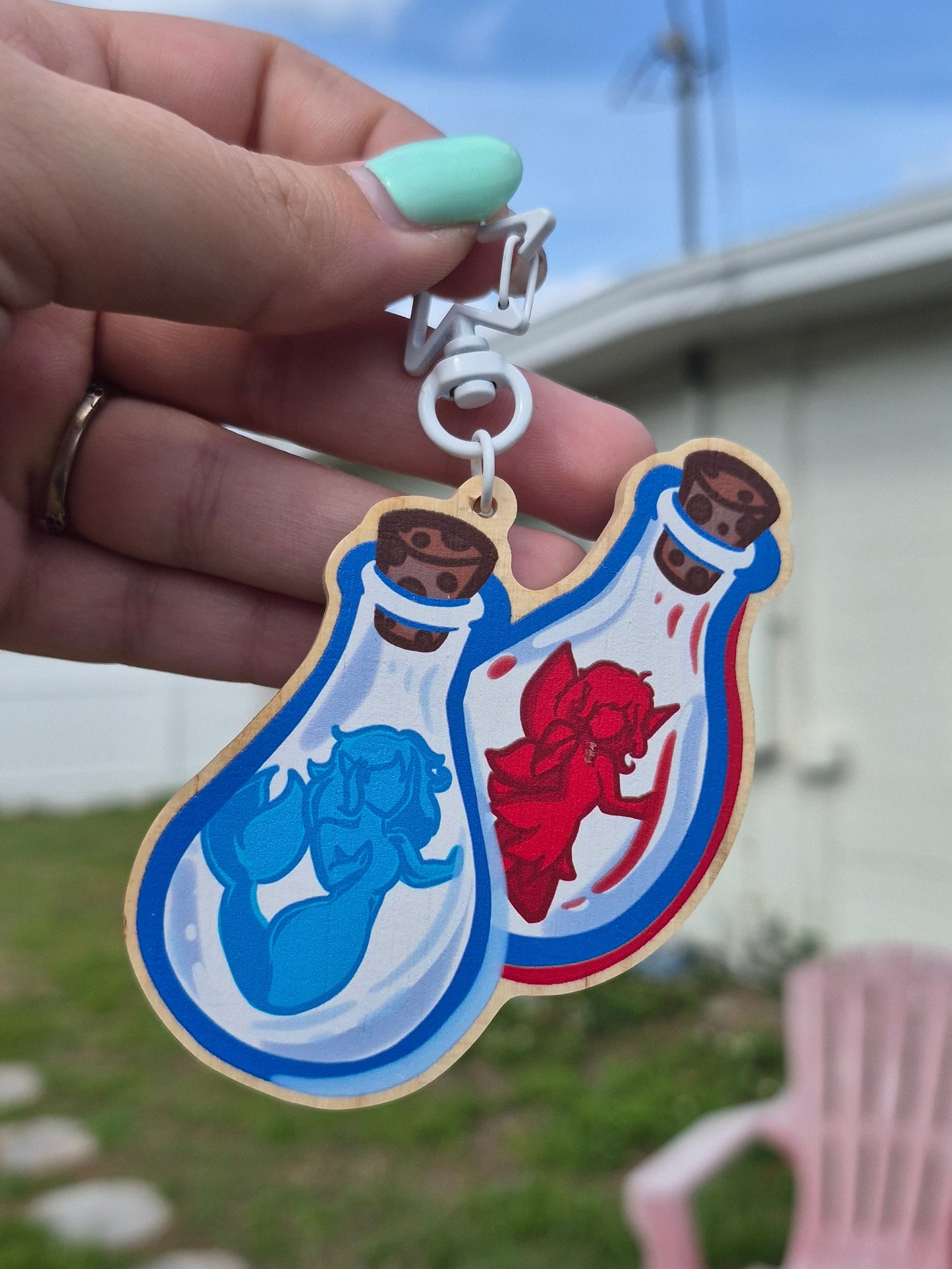Bottled Faeries Virtual Pet 3" Wooden Charm