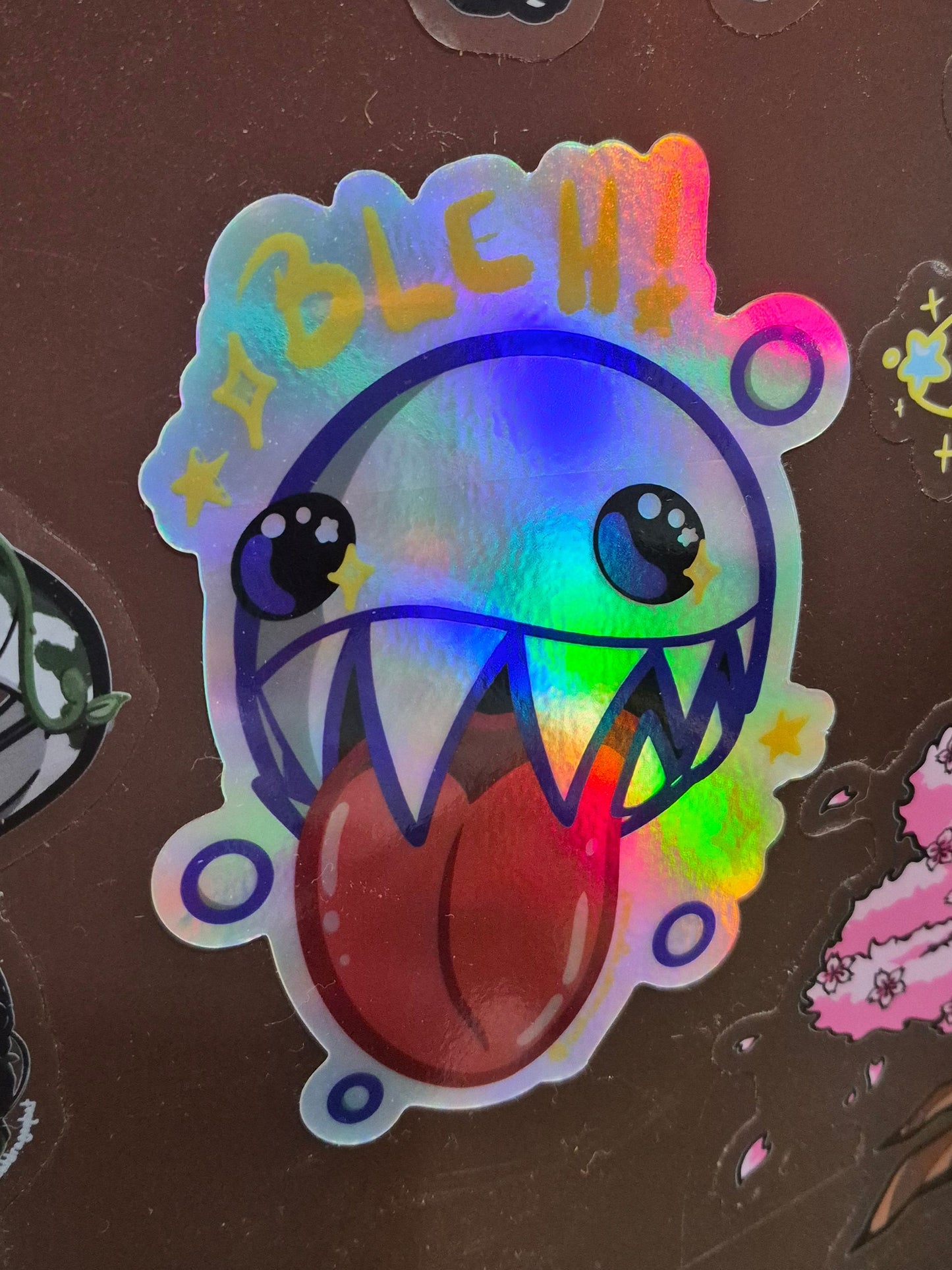 "BLEH!" 5" Holographic Sticker
