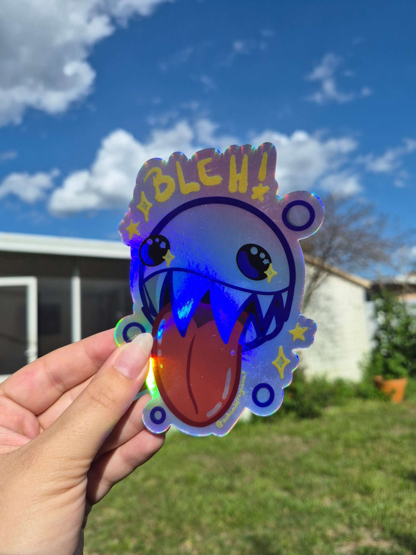 "BLEH!" 5" Holographic Sticker
