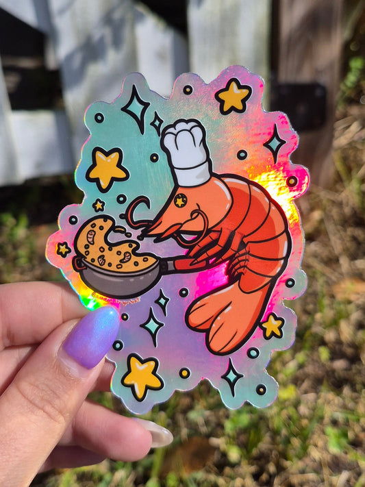 Shrimp Fried Rice 4" Holographic Sticker