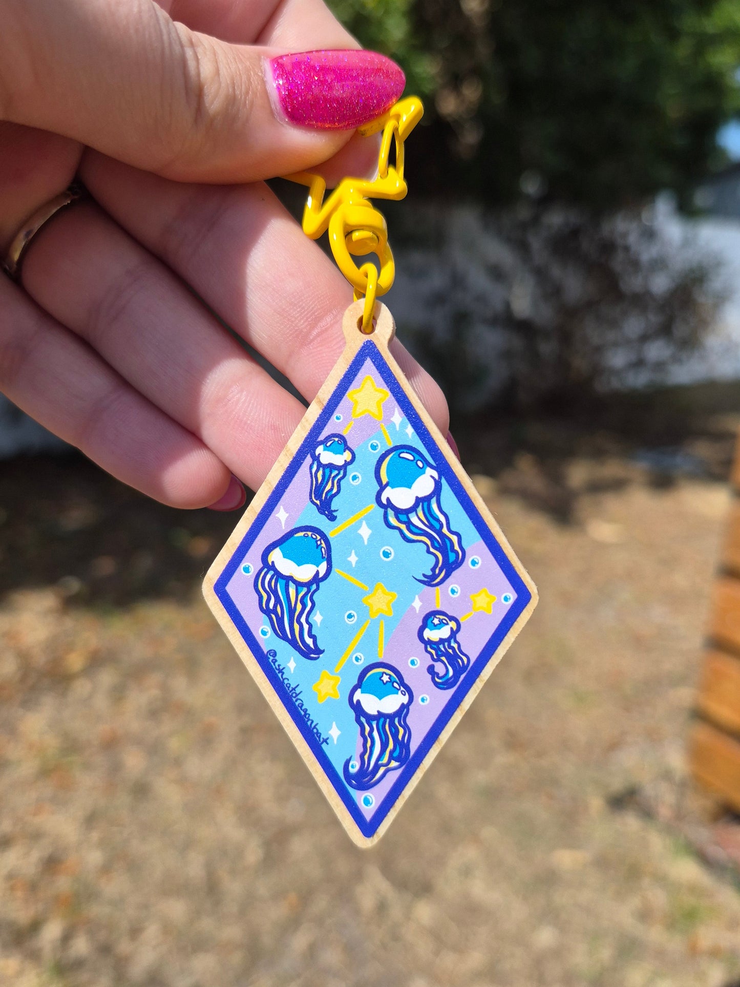 Jellyfish 3" Wooden Charm