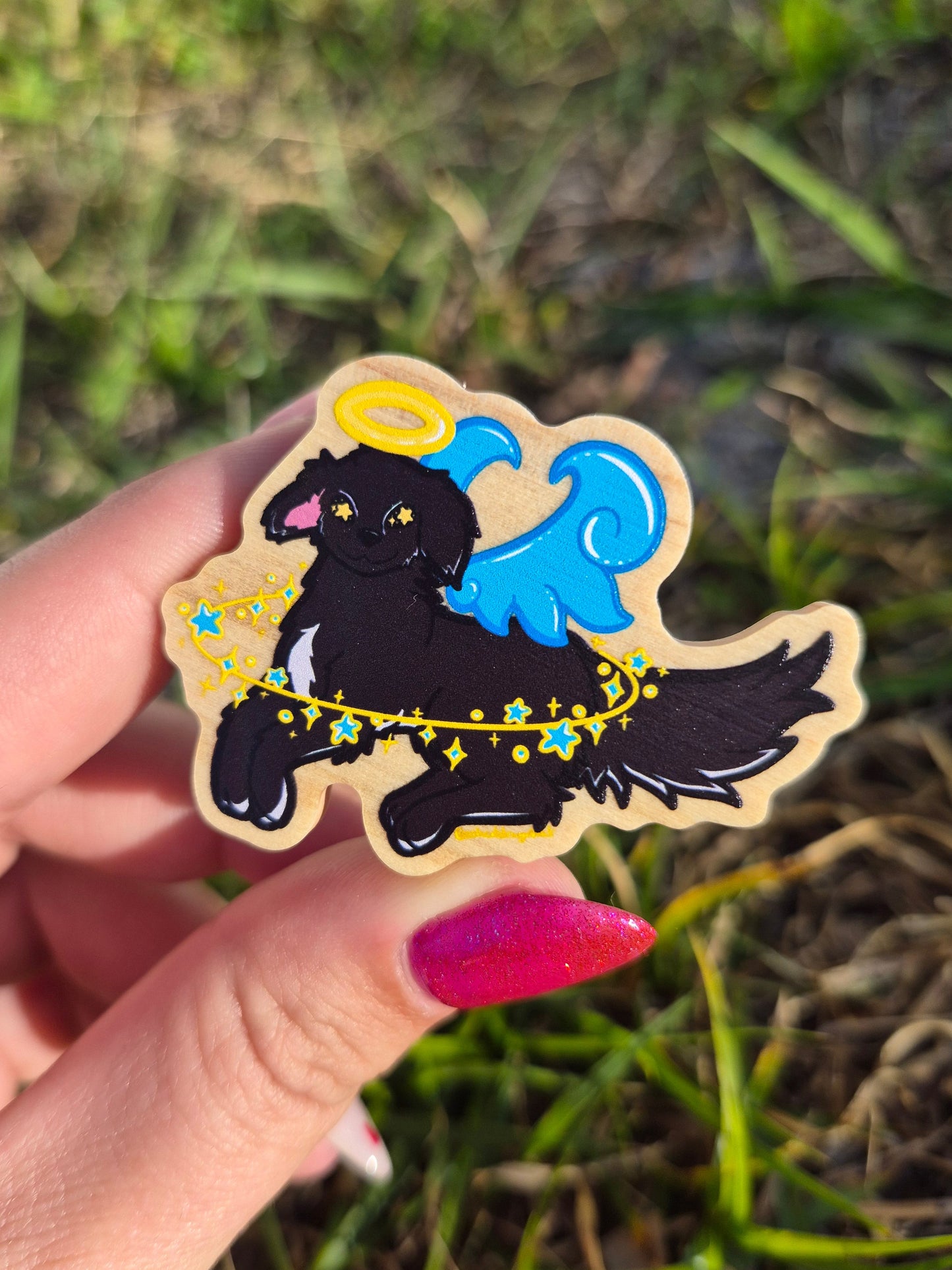 Labrador-Retriever Angel 2" Wooden Pin