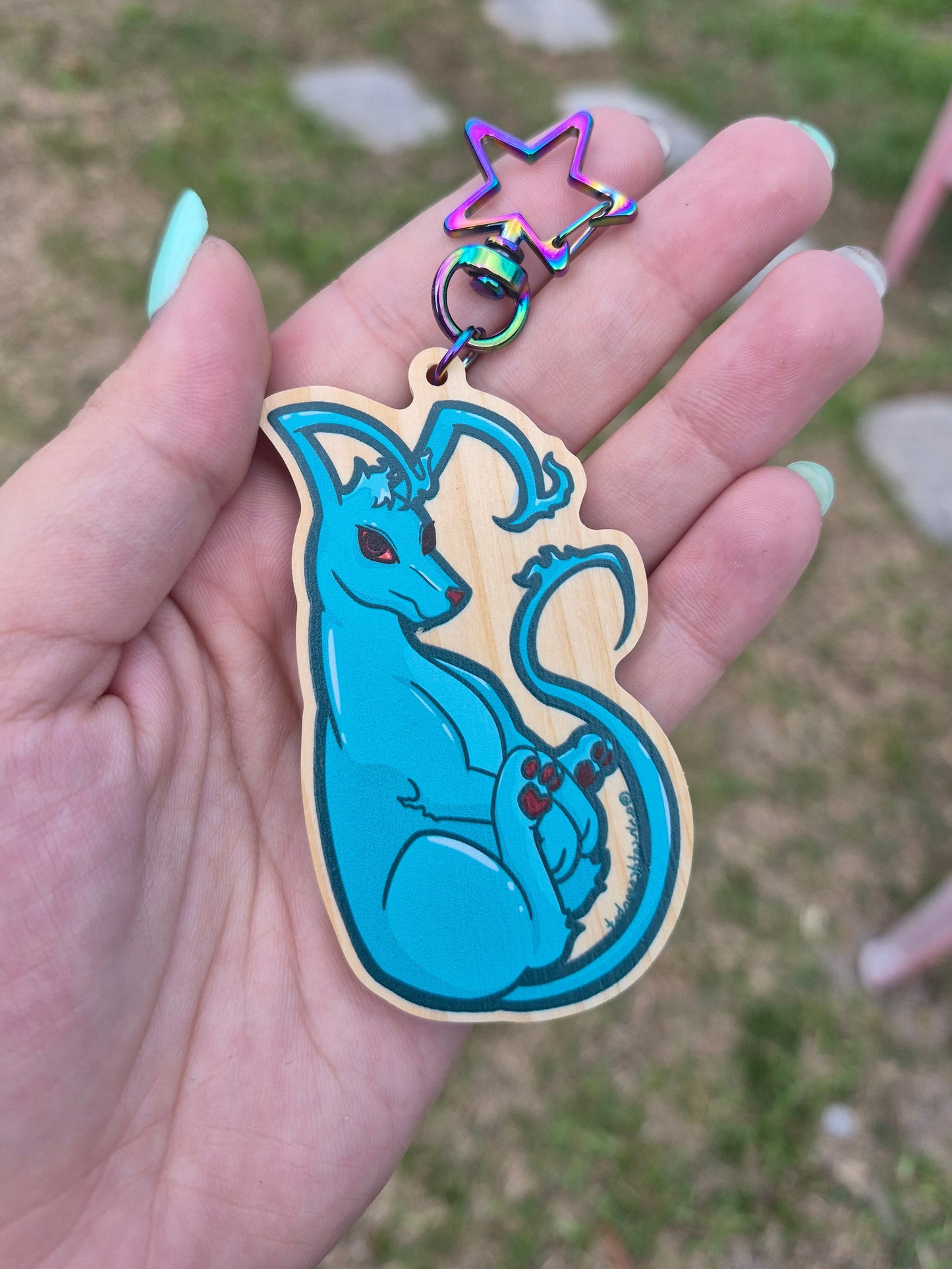 Ghost Gelert Virtual Pet 3" Wooden Charm